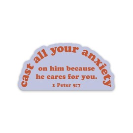 Religious stickers | Christian faith stickers | 1 Peter 5:7 decal