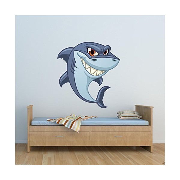 Full Colour Shark Sea Life Wall Art Sticker Decal Mural Transfer Boys Bedroom WSD216
