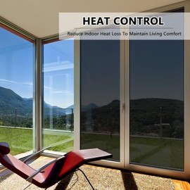 BAOOOFU Window Privacy Film - 30 Inch x 19.5 Ft Reflective Window Tint for Home Heat Blocking, 99% UV Protection Heat Control House Tint for Sliding Glass Front Door, Energy Saviing