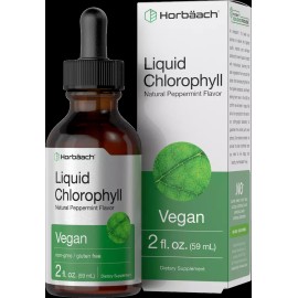 Horbäach Liquid Chlorophyll | 2 fl oz | Natural Peppermint Flavor | Vegan | by Horbaach