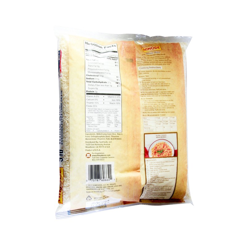 Hinode, Long Grain Rice, 5 Pound
