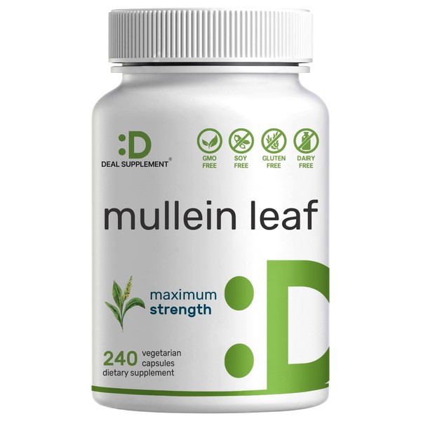 Mullein Leaf Extract 20,000mg, 240 Veggie Capsules – 4 Month