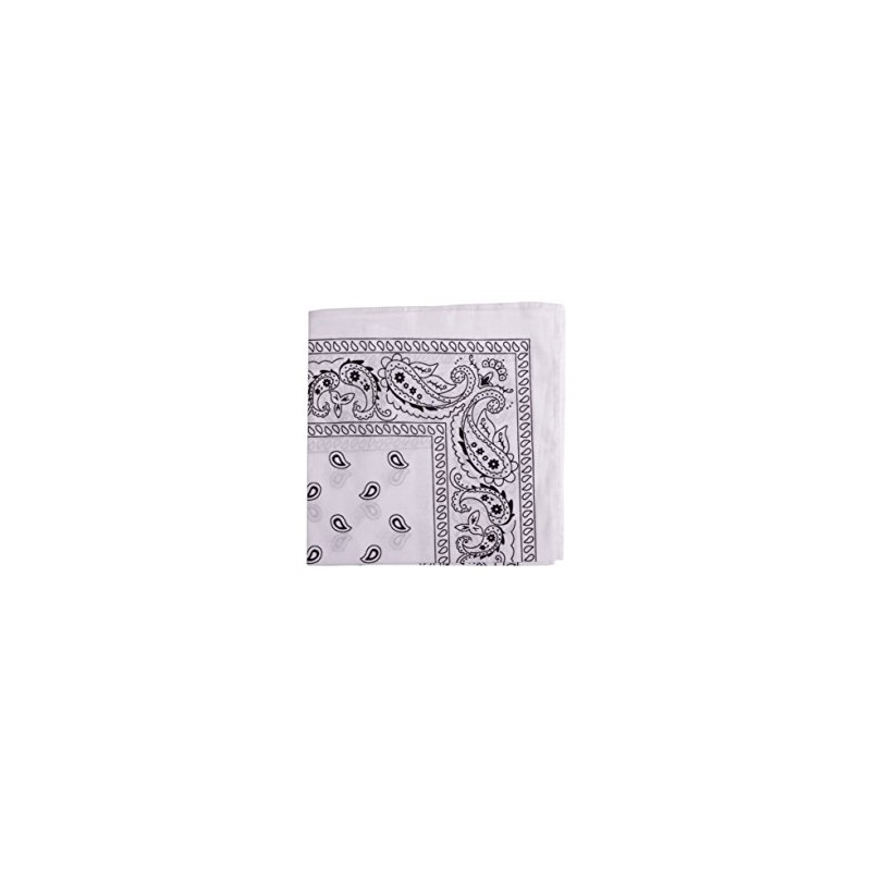 Macahel Cotton Paisley Design Bandana (White)