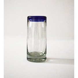 Mexico2Us Blue Shot Glass Rim Handblown (Set of 4)