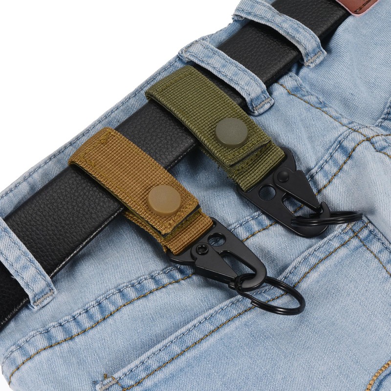 [PATIKIL] Belt Keeper Key Ring for Outdoor Camping 3pcs Nylon