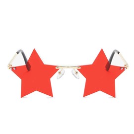 ENTHYI Star Rimless Sunglasses Women/Men Unique Pentagram Party glasses Prom Streetwear