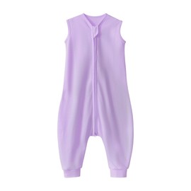 QUENESS Baby Sleep Sack with Feet for Boys Girls, Infant Toddler Sleeveless Sleeping Bag with Legs, 100% Cotton Baby Wearable Blanket Sleepsack for Early Walkers (Purple, 2-3T)
