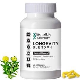 Eternal Life Laboratory Quercitin, Rhodiola Rosea, Luteolin and Rutin Longevity Blend #4 Anti-Aging Supplement for Cellular Defense with Immunity and Energy Support, Antioxidants