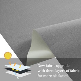 NUTRO CHILL Blackout Window Blinds Cordless, Spring System Window Shades with UV Protection Thermal Insulated Linen Fabric, Roller Blinds for Home Office(35''x72'', Grey)