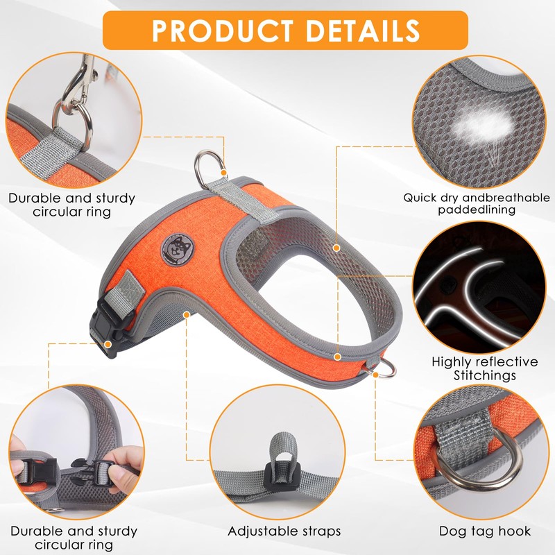 Dog Harness and Leash Set, No Pull Saddle Style pet