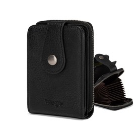 Montana West X Wrangler Credit Card Wallet Small Wallets for Women Anti Theft Rfid Card Holder Mini ID Card Holder Wallet with Smooth Zipper Pocket and ID Window