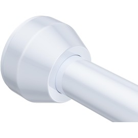 TEECK Shower Curtain Rod, 32-79 inch Adjustable Tension Spring, 1 Inch Shower Curtain Rod Tension, Premium Stainless Steel, Anti-Slip, No Drilling, No Rust, for Bathroom, White