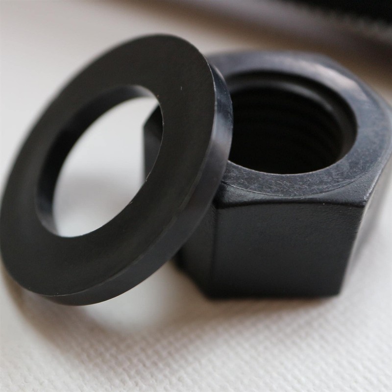 5 x Black Hexagon Head Screws Polypropylene (PP) Plastic Nuts,