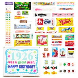 Woodstock Candy ~ 1926 95th Birthday Gift Box Retro Nostalgic Candy Mix for 95 Year Old Man or Woman Born 1926