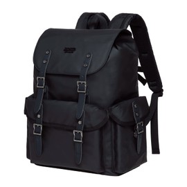 KAUKKO Beautiful and Sophisticated Backpack with Laptop Compartment for 15 Inch School Uni 22L, Polyester Black - FP703, Rucksack Backpacks