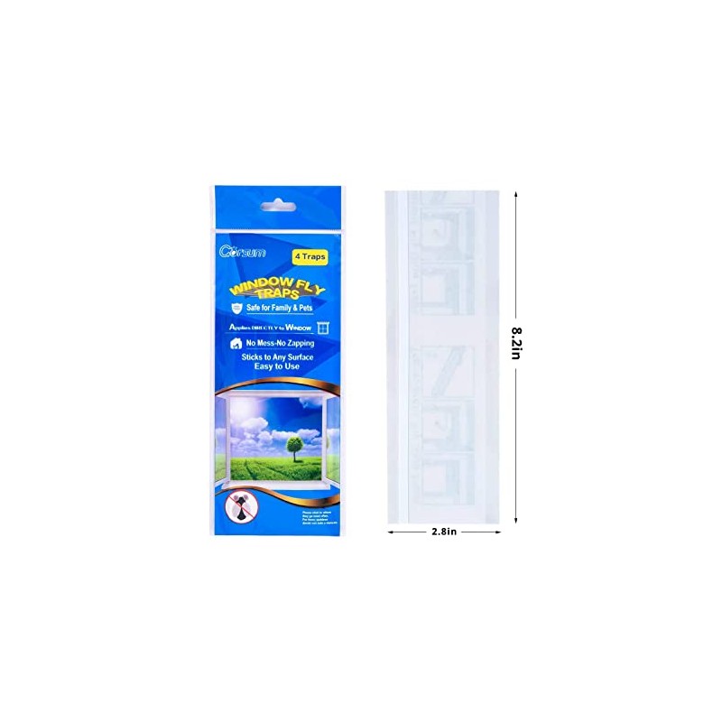 Garsum 50 Pack Window Fly Traps Indoor, Fly Paper Bug
