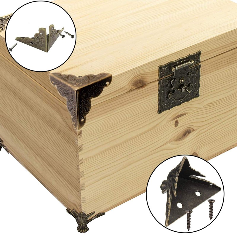 1 set decorative box hardware made of bronze, 1 piece