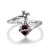 Sterling Silver Sacred Heart of Jesus Rings Sacred Heart Cross