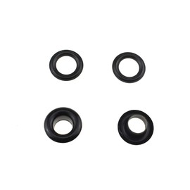 Hahiyo Grommets Eyelets 6mm Inside Diameter Carbon Steel Strong Shiny for Canvas Clothes Leather DIY Fabric Belt Purse Bag Shoe Tent Curtain Paper Projects Decoration Black 80Pcs