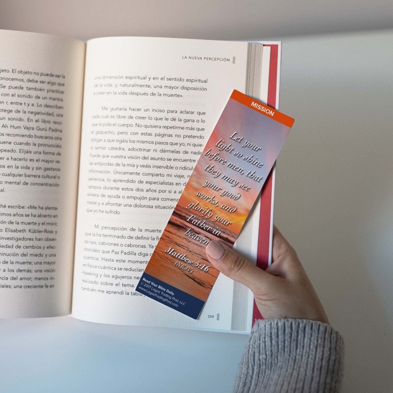 Christian Bookmark with Bible Verse, Pack of 25, Mission Themed,