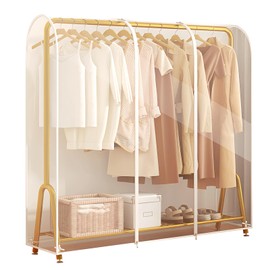 Anseom Protective Cover for Clothes Rack, Thicker PEVA Garment Bag, 100 x 50 x 150 cm, Translucent Moisture, Dustproof, Garment Covers with Zips, for Suit, Coat, T-Shirt