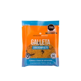 HEALTHY BRAND | Galleta Chocochip Keto 40g | Sin Gluten | Sin Lácteos | Saludable | Sin Azúcar Añadida | Ingredientes Reales Low Carb 6 piezas por Display