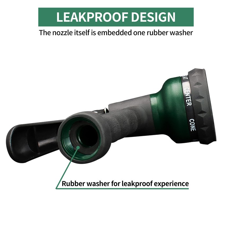 AUTOMAN-Garden-Hose-Nozzle, ABS Water Spray Nozzle with 7 Adjustable Watering Patterns,