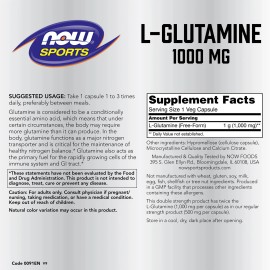 NOW Sports - L-Glutamine 1000 mg 240 Capsules
