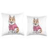 Cute Corgi Dog Mom Paw lover Throw Pillow