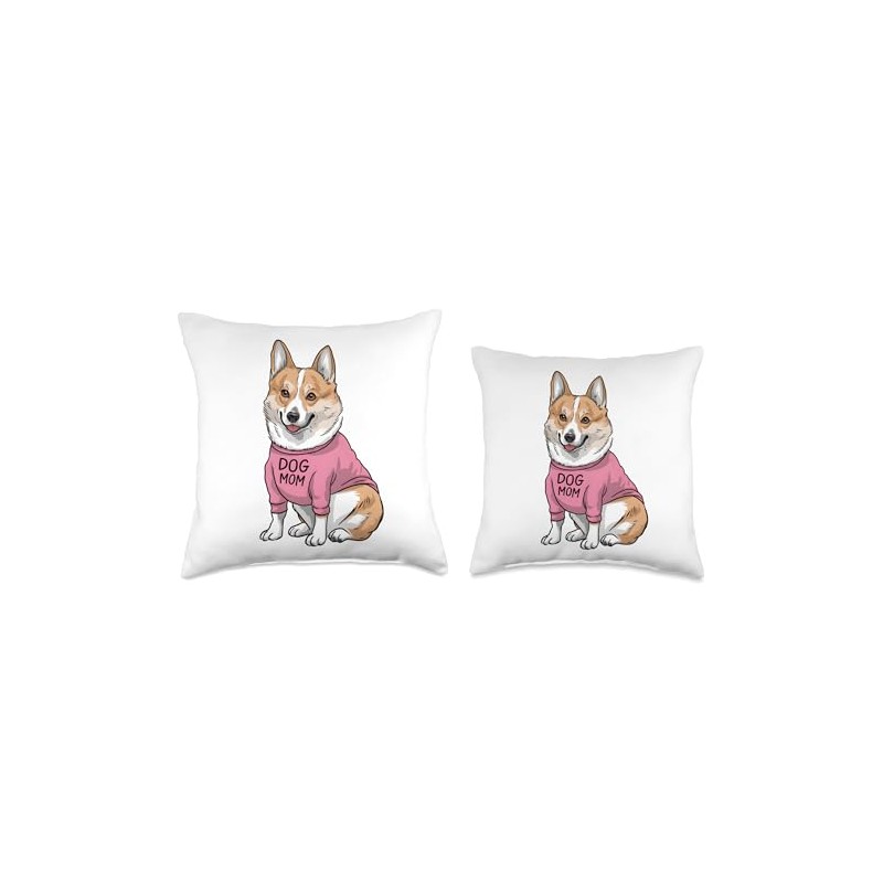 Cute Corgi Dog Mom Paw lover Throw Pillow