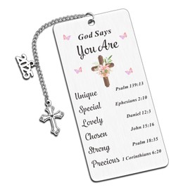 2025 Christian Gifts for Women Faith, Inspirational Gifts for College Girls Students, Religious Bookmarks for Book Lovers Gifts, Cross Bible Verse Book Accessories, Easter Basket Stuffers for Teens