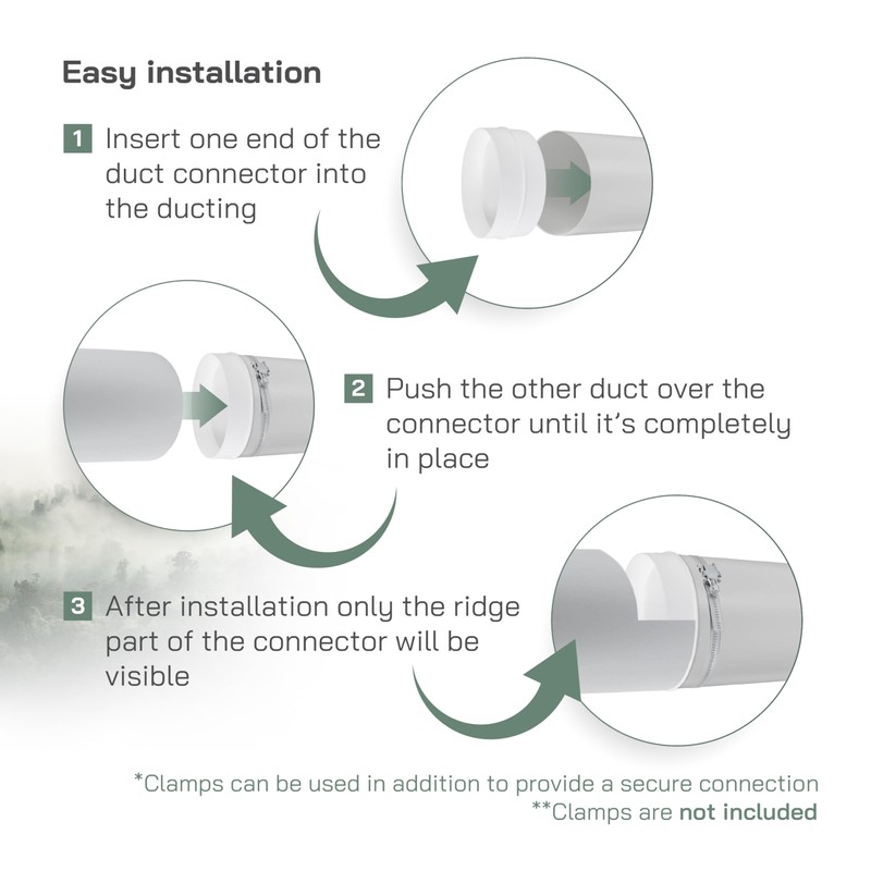 Vent Systems Ø150mm Plastic Inline Backdraft Damper Connect the exhaust