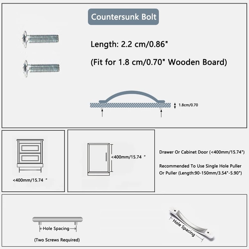 1 Pack Square Bar Handles Kitchen Handle Bathroom Cabinet Pulls