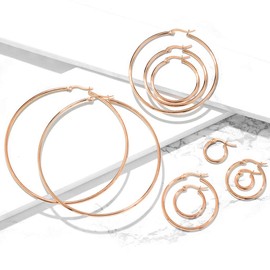 Autiga® ladies’ hoop earrings, creoles earrings, studs, stainless steel , Stainless Steel