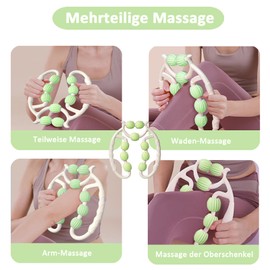 Massage Roller Legs 9Räder - Lipedema Massager with Stainless Steel Wheels for Lymphatic Drainage, Anti-Cellulite on Legs/Arms, Spring Core Steel Axle, Cellulite Massager-D