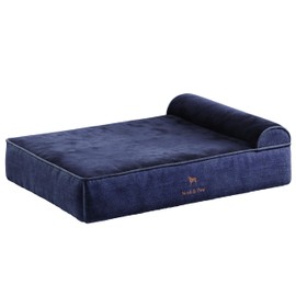 NOAH & PAW Giant Dog Bed XXL 55x45x11 Inch, Orthopedic Dog Beds, Eggshell Memory Foam Infused with Cooling Gel, Waterproof, Machine Washable, Includes Inner Cover (Denim Collection)