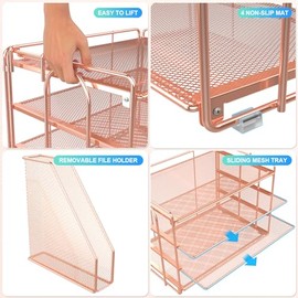 gianotter Organizador de papel de 4 niveles con soporte para revistas, organizadores de escritorio y accesorios, bonitos accesorios de escritorio...  
