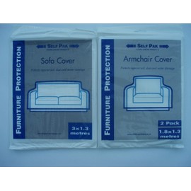 2/3 Seat Sofa Cover plus two Armchair Covers for Moving or Storage (Large Poythene Bags) Money Saving Pack