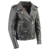 Milwaukee Leather Women's Classic Biker Jacket Half Belt for Easy