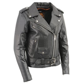Milwaukee Leather Women's Classic Biker Jacket Half Belt for Easy Adjustment (US, Alpha, X-Large, Regular, Regular)