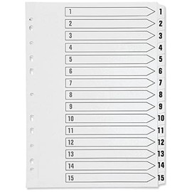 Q-Connect 1-15 Index Multi-punched Polypropylene White A4