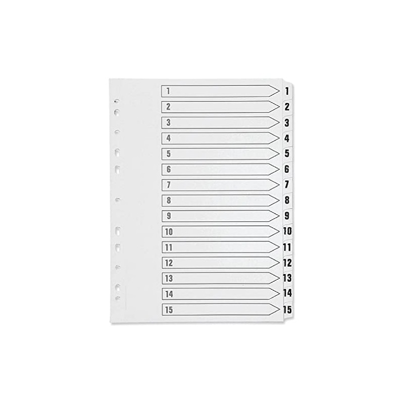 Q-Connect 1-15 Index Multi-punched Polypropylene White A4