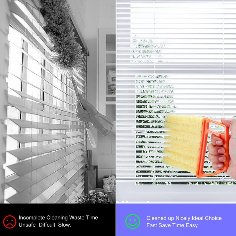 4pcs Window Venetian Blind Cleaner Duster Tool, Include 2pcs 7