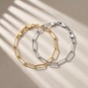925 Sterling Silver Bracelets for Women, 6mm Silver Paperclip Bracelet