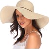 Lanzom Womens Wide Brim Straw Hat Floppy Foldable Roll up