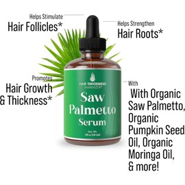Hair Thickness Maximizer Serum De Palmetto Sierra Para El Crecimiento Y Espesamiento Del Cabello - Con Aceites De Romero, Menta, Semillas De Calabaza. Tratamiento Vegano Hidratante Y Fortalecedor