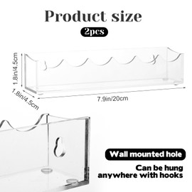 Acrylic Flavor Organizer, 2 Pack Wall Mount Holder for Sparkling Water Drops Flavor Organizer Acrylic Holder Carbonated Water Machine Stand Compatible with SodaStream and Bubly Drops Flavors