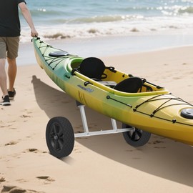 GanFindX Heavy Duty Kayak Cart | Adjustable Foldable Trolley with Durable Wheels, Portable Kayak Transport Cart, Tie-Down Straps Included (Detachable 8 inches)