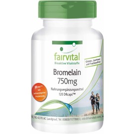 fairvital Bromelain 750 mg, high dose, vegan, pineapple enzyme, 120 capsules