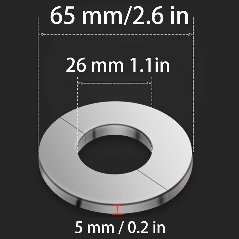 Faucet Escutcheons Stainless Steel Round Escutcheon Plate 1 Inch, Split